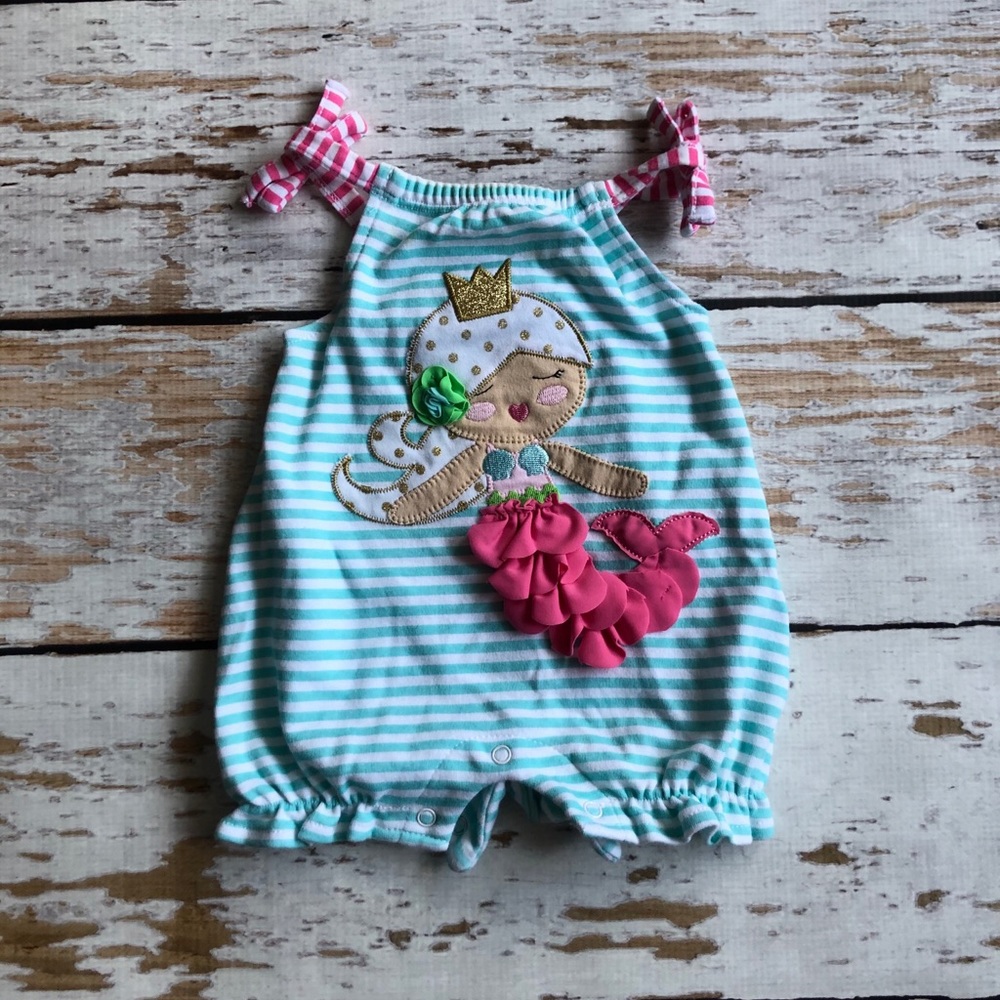 Mud Pie Mermaid Onesie 0-6 months